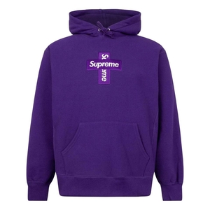 Sweat à Capuche Supreme Cross Box Logo Violette | UMA-63900161