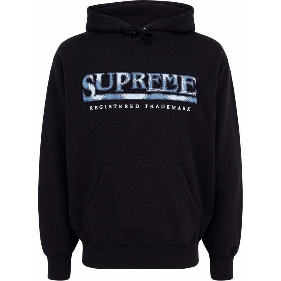 Sweat à Capuche Supreme Logo Embroide Noir | HBR-98473882