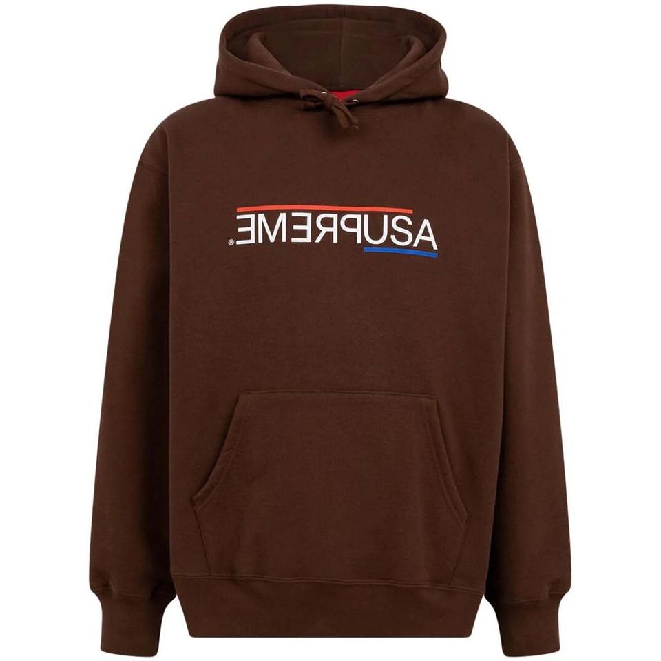 Sweat à Capuche Supreme USA Marron | PIR-86566259