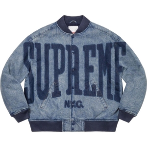 Vestes Supreme Washed Knockout Denim Varsity Bleu Marine | COZ-92629091