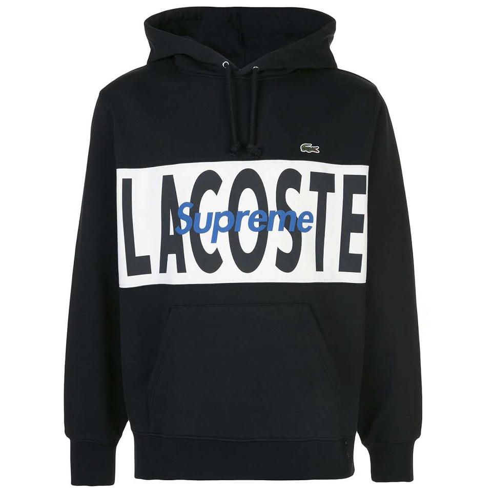 Sweat à Capuche Supreme X Lacoste Logo Panel Noir | YMQ-22545844