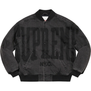 Vestes Supreme Washed Knockout Denim Varsity Noir | OAP-39988760