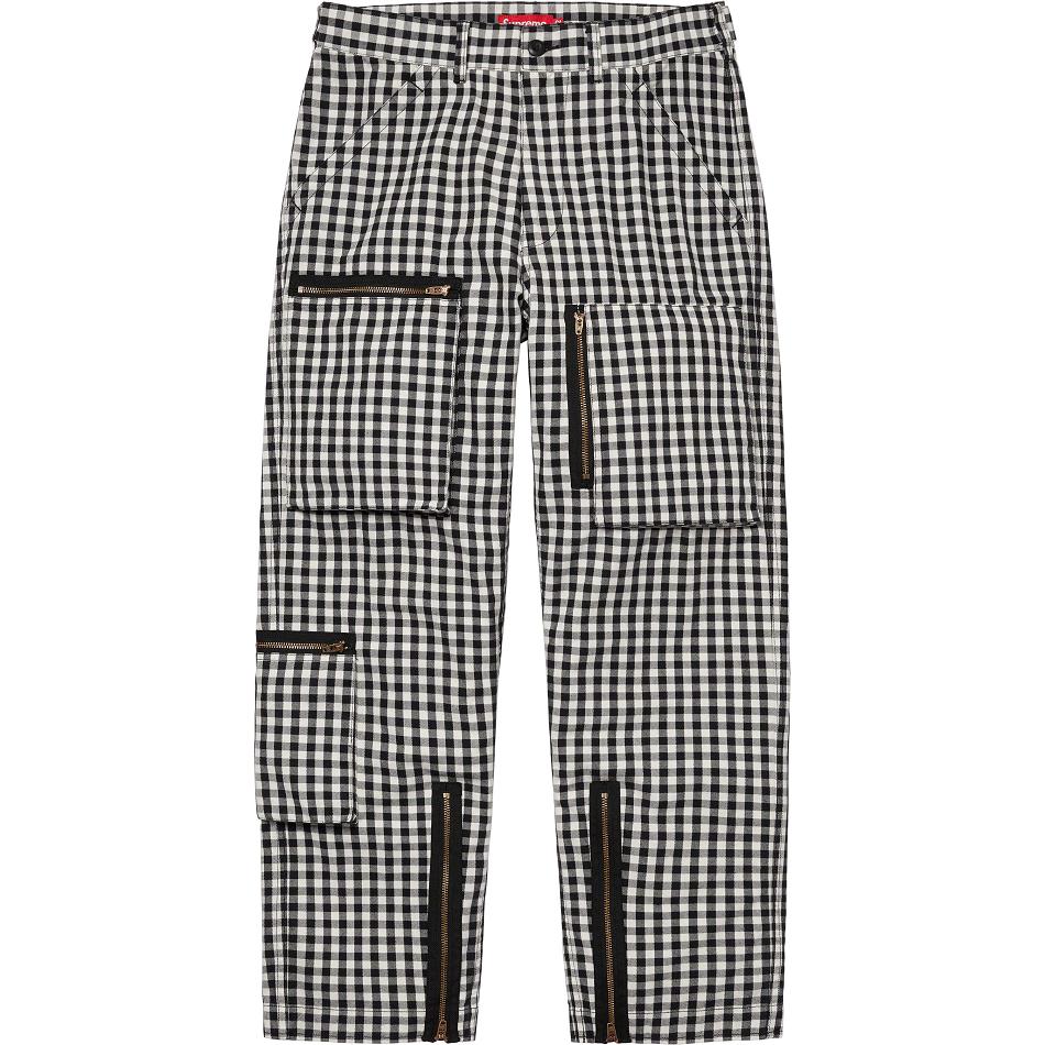 Pantalon Supreme Gingham Flight Pant Noir | ESG-52971556