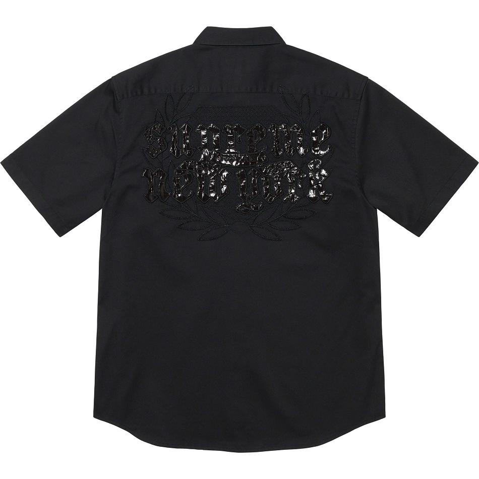 Chemises Supreme Croc Patch S/S Travail Noir | RGW-29001495