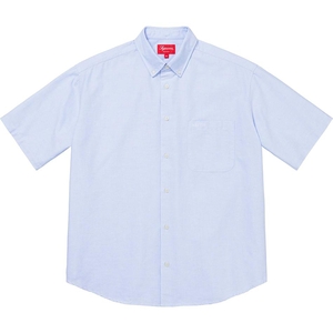 Chemises Supreme Loose Fit S/S Oxford Blanche Bleu | AGB-37425846