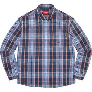 Chemises Supreme Pullover Plaid Flannel Bleu | MBV-65333335