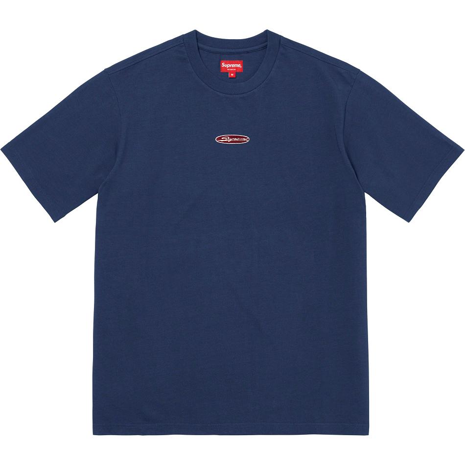 Chandails Supreme Oval Logo S/S Top Bleu Marine | YCG-30071307