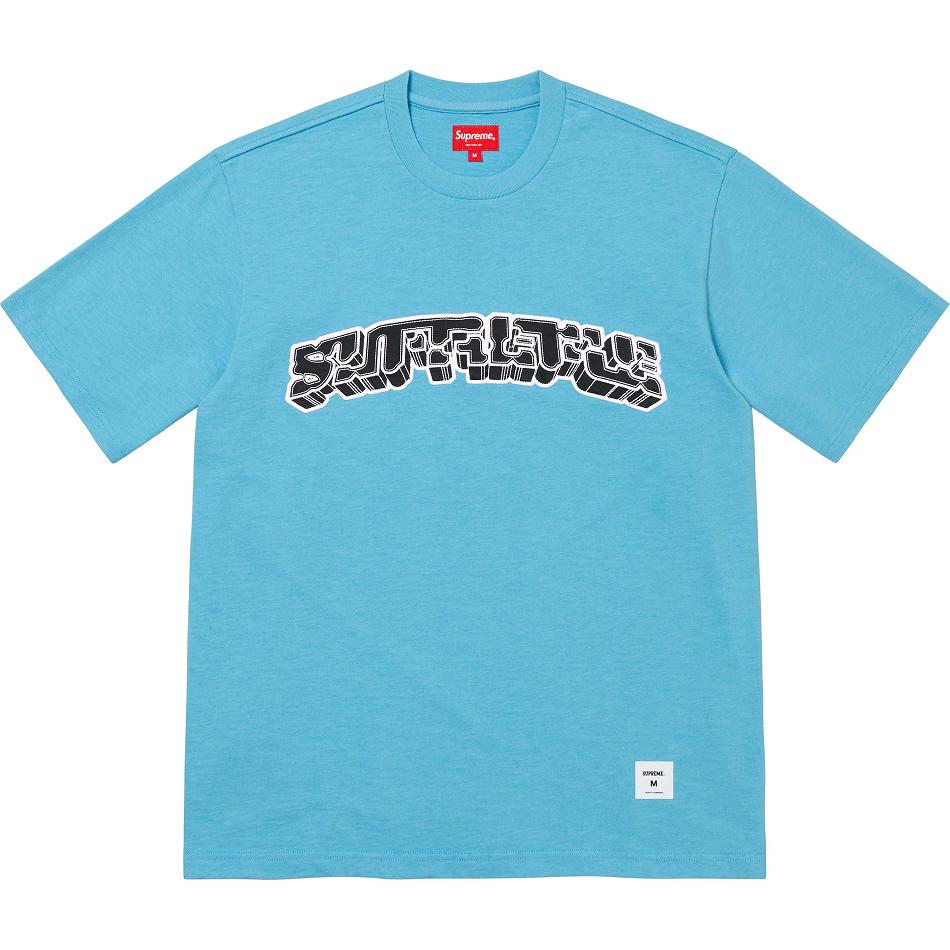 Chandails Supreme Block Arc S/S Top Bleu | QCZ-53024879