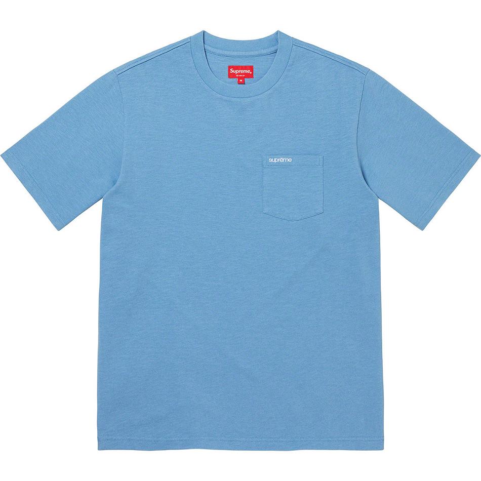 Chandails Supreme S/S Pocket Tee Turquoise | IWU-23303688