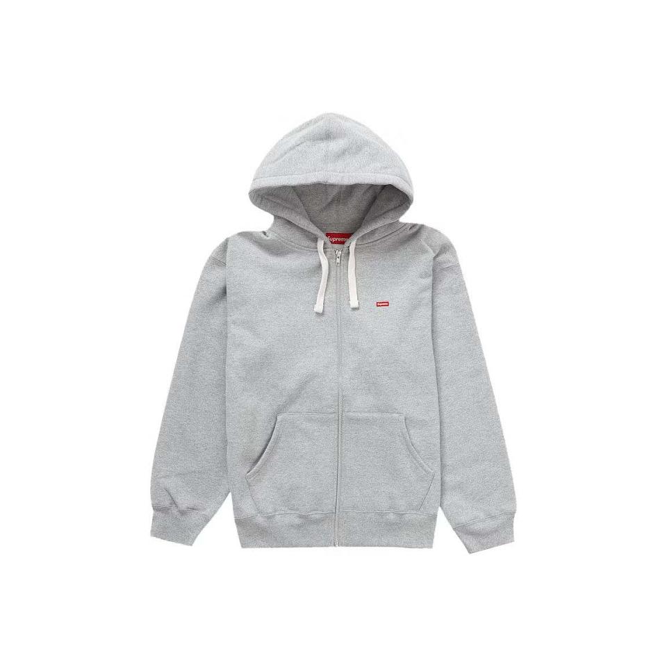 Sweats Supreme Small Box Drawcord Zip Up Encapuchonné Grise | QUC-33854797