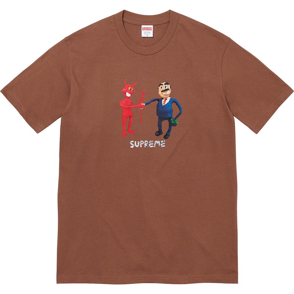 T Shirts Supreme Business Tee Marron | TQG-57048897