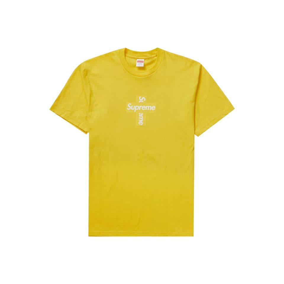 T Shirts Supreme Cross Box Logo Jaune | DDK-51916308