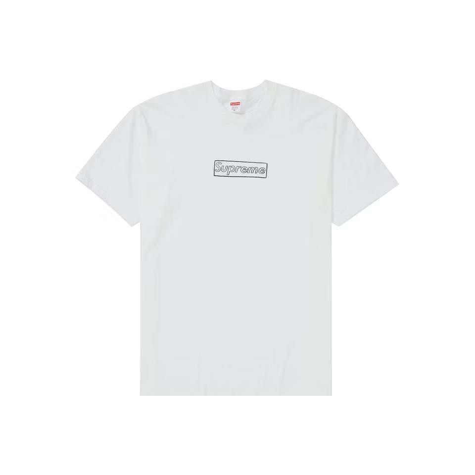 T Shirts Supreme Kaws Chalk Logo Blanche | SAC-68184569