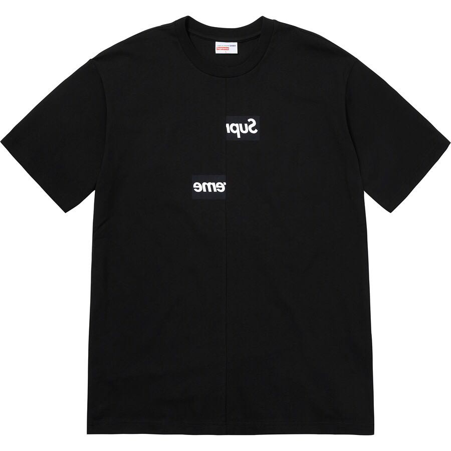 T Shirts Supreme x CDG Split Box Logo Noir | RZJ-41954529