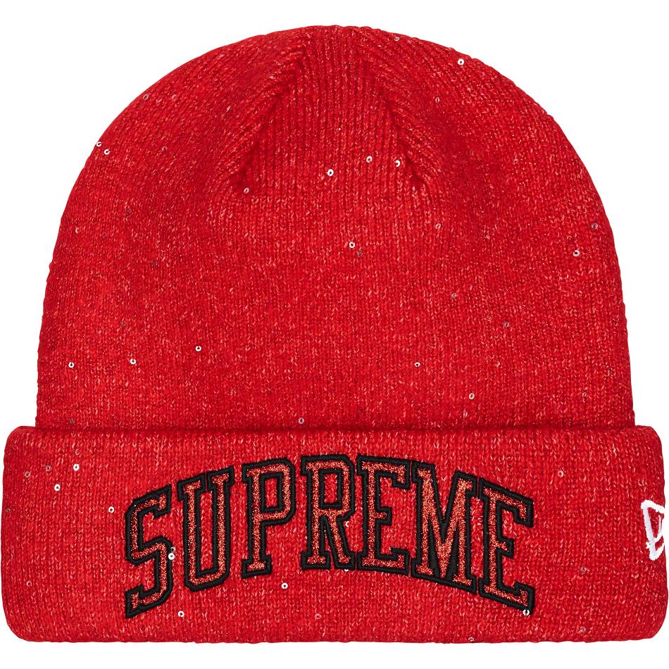 Chapeaux Supreme New Era? Metallic Arc Beanie Rouge | DWM-51052796