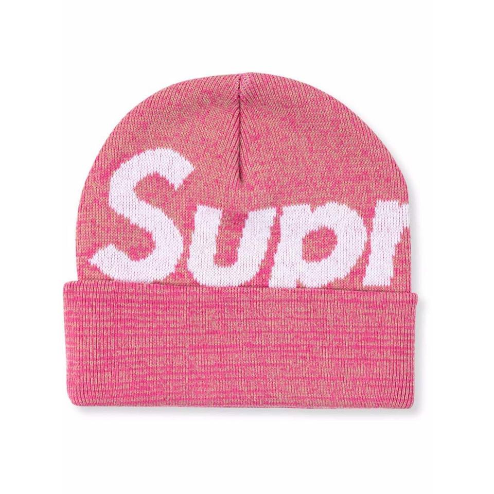 Chapeaux Supreme Big Logo Beanie Rose | DAO-22732164