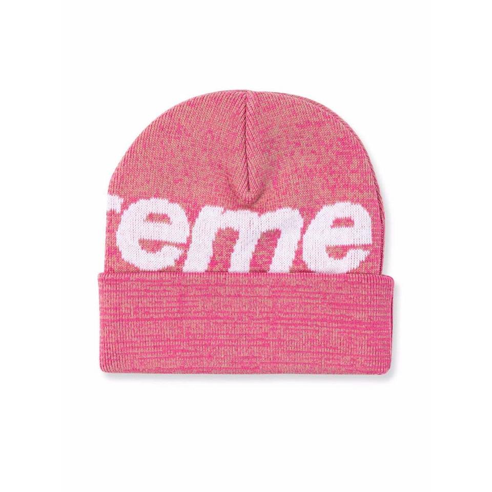 Chapeaux Supreme Big Logo Beanie Rose | DAO-22732164