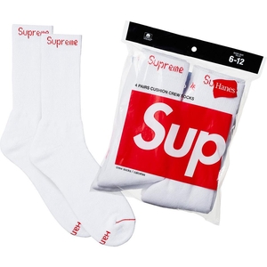 Chaussettes Supreme Hanes? Crew Socks (4 Pack) Blanche | EUI-28423503