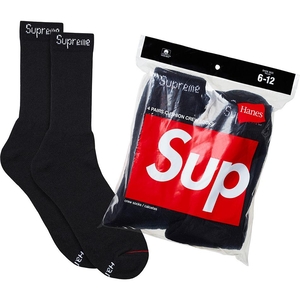 Chaussettes Supreme Hanes? Crew Socks (4 Pack) Noir | IPM-87083633