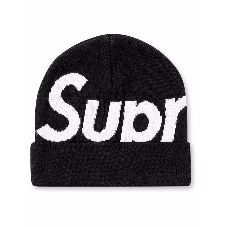 Chapeaux Supreme Big Logo Beanie Noir | KWV-36925759