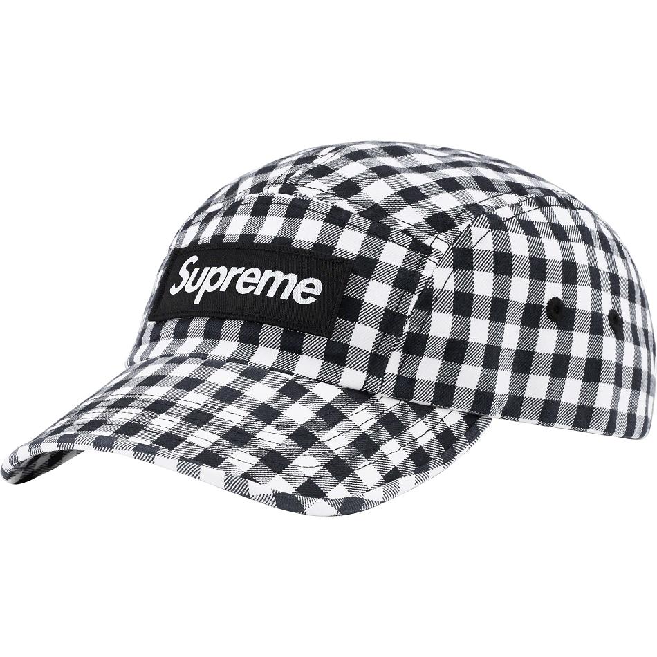 Chapeaux Supreme Gingham Camp Cap Noir | WQH-78833416