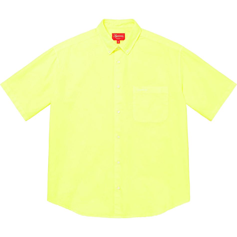 Chemises Supreme Loose Fit S/S Oxford Jaune | GSD-08824286